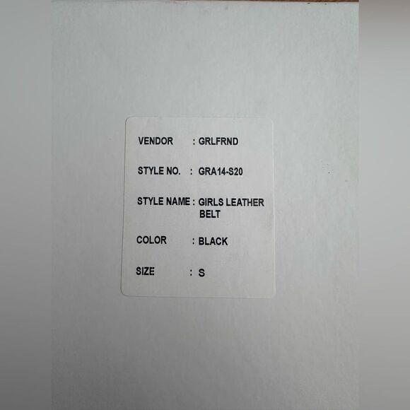 NIB GRLFRND Girls Leather Belt in Black Size Small - Picture 6 of 6